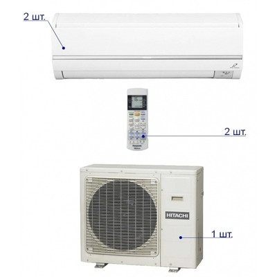 Мульти сплит-система Hitachi RAM-18QH5E/RAS-10QH5EA*2шт